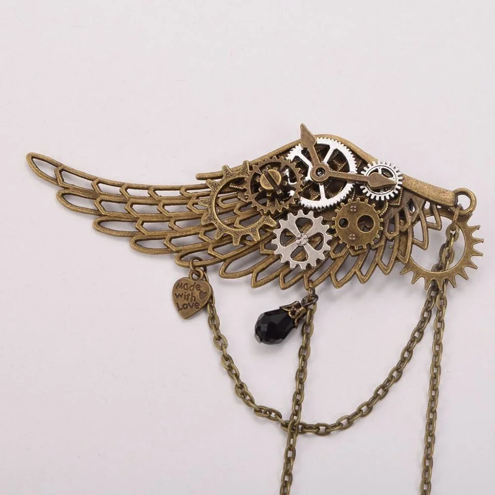 Vintage Steampunk Hair Clip Gear Decor Gothic Unisex One Size